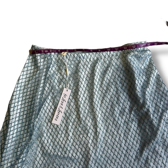 NWT For Love and Lemons Glitter Grid Minitter Grid Mini Skirt Blue Size Large - Picture 12 of 16